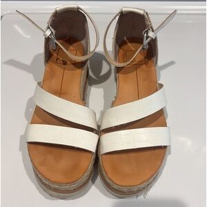 Dolce Vita Platform Sandals Size 7 White Espadrille